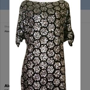 Alexia admor silver and black sequin dress